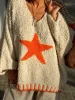 Star V-Neck Long Sleeve Oversize Sweater sold by Charming Charlie