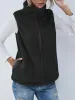 Full Size Fuzzy Zip Up Vest Coat with Pockets sold by Charming Charlie