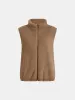 Full Size Fuzzy Zip Up Vest Coat with Pockets sold by Charming Charlie