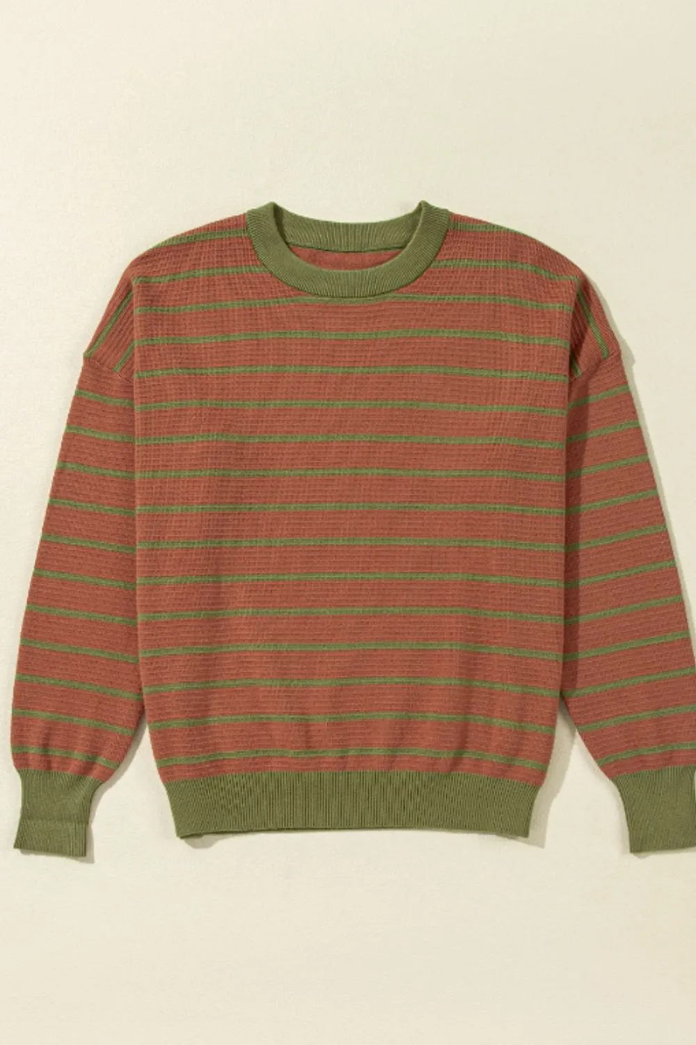 Striped Round Neck Long Sleeve Sweater sold by Charming Charlie product image thumbnail 5