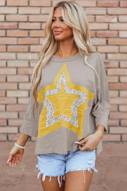 Women Starbust Exposed Seam Mineral Wash Top made by Charming Charlie