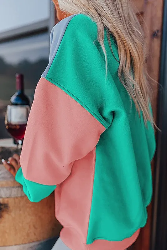 Women Colorblock Patchwork Drop Sweatshirt sold by Charming Charlie product image thumbnail 2