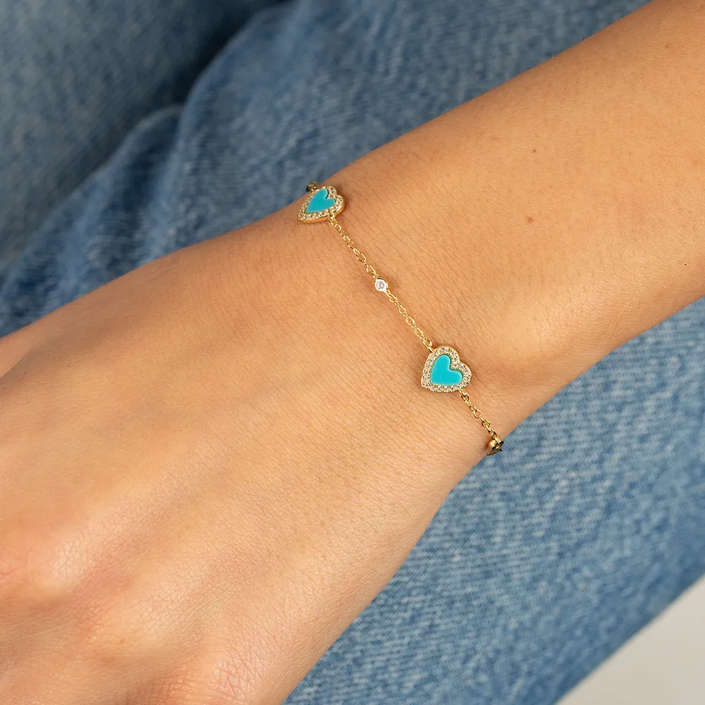 Pavé Multi Heart Stone Bracelet sold by Charming Charlie product image thumbnail 4