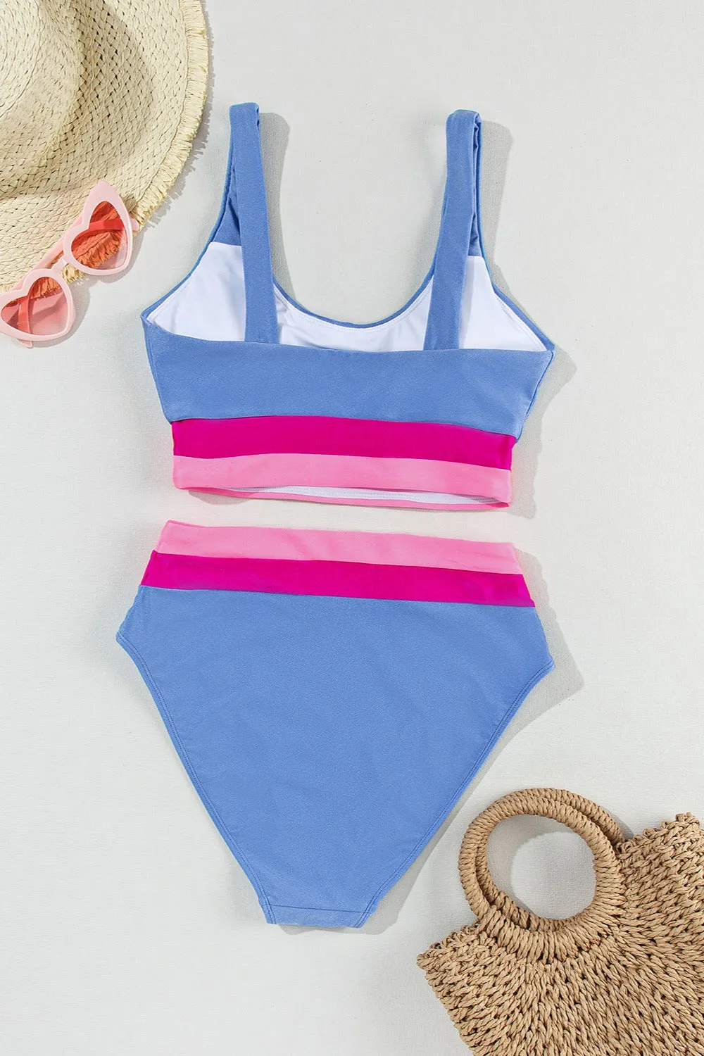 Contrast Scoop Neck Two-Piece Swim Set sold by Charming Charlie product image thumbnail 3