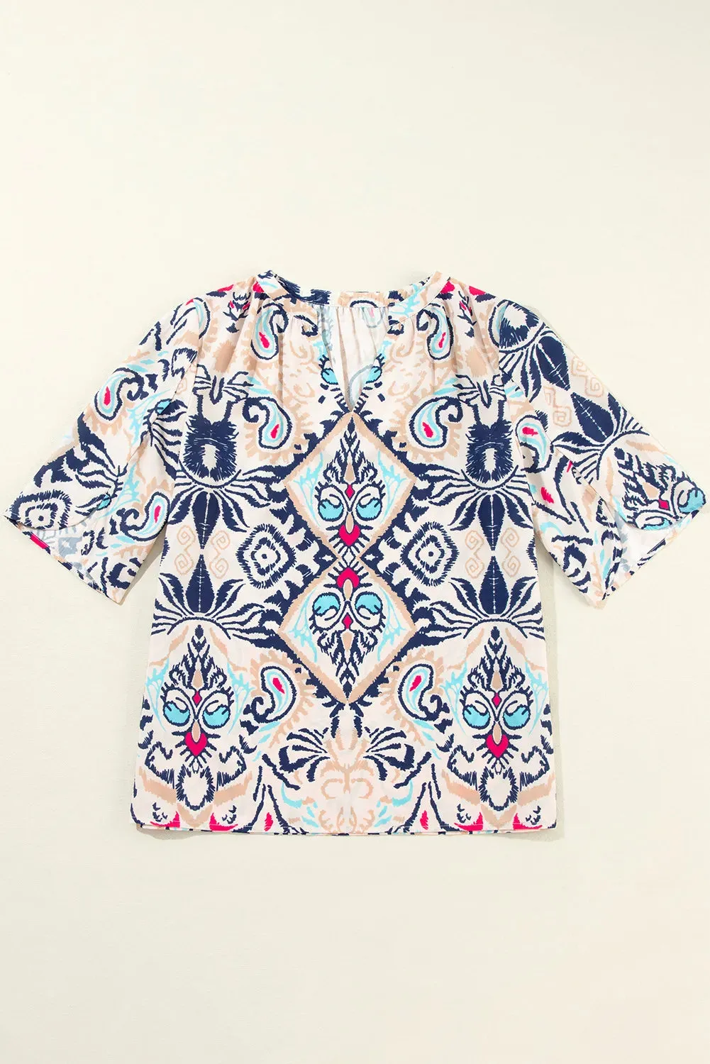 Printed Notched Half Sleeve Blouse sold by Charming Charlie product image thumbnail 3