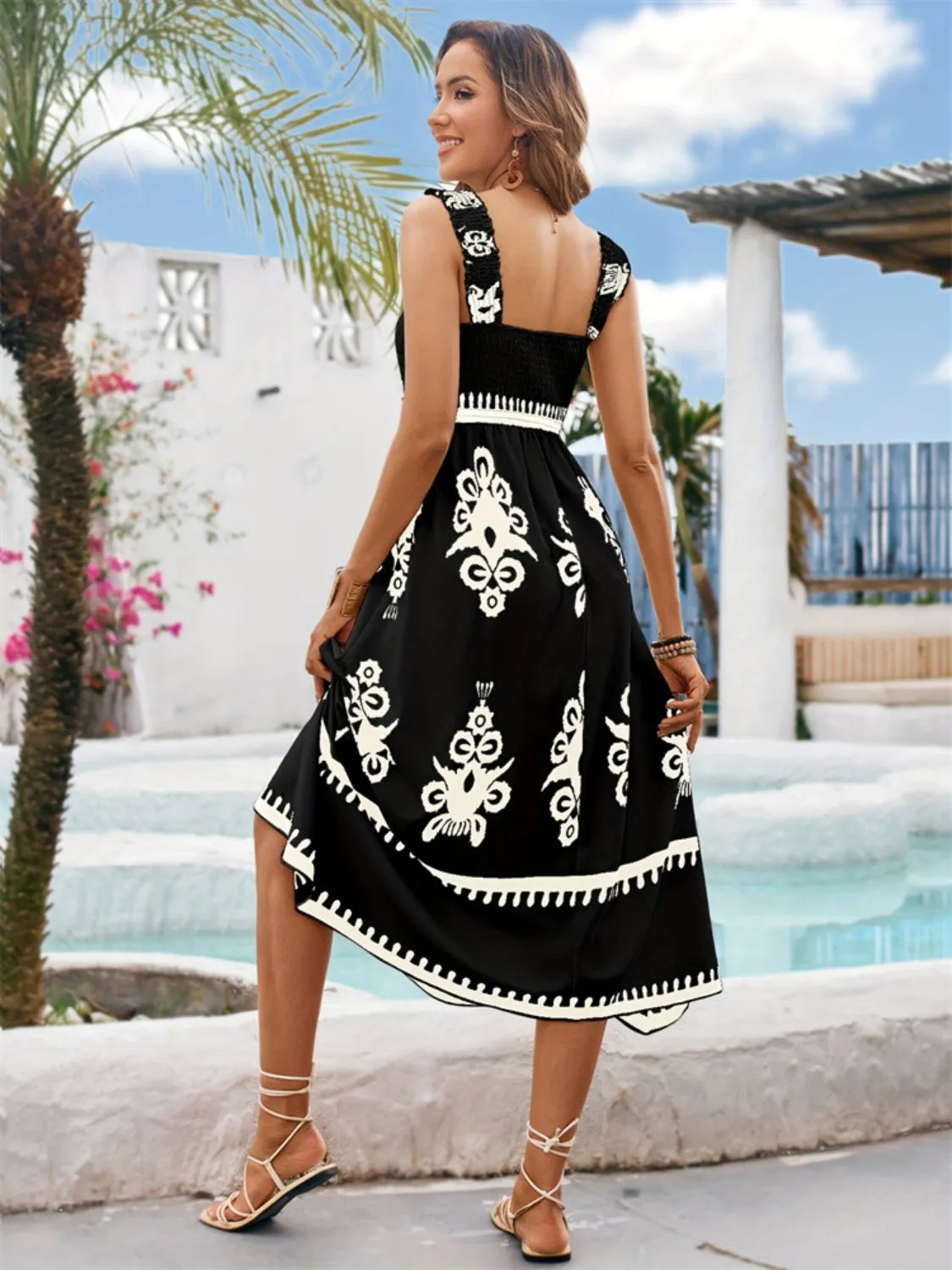 Printed Square Neck Wide Strap Midi Dress sold by Charming Charlie product image thumbnail 4