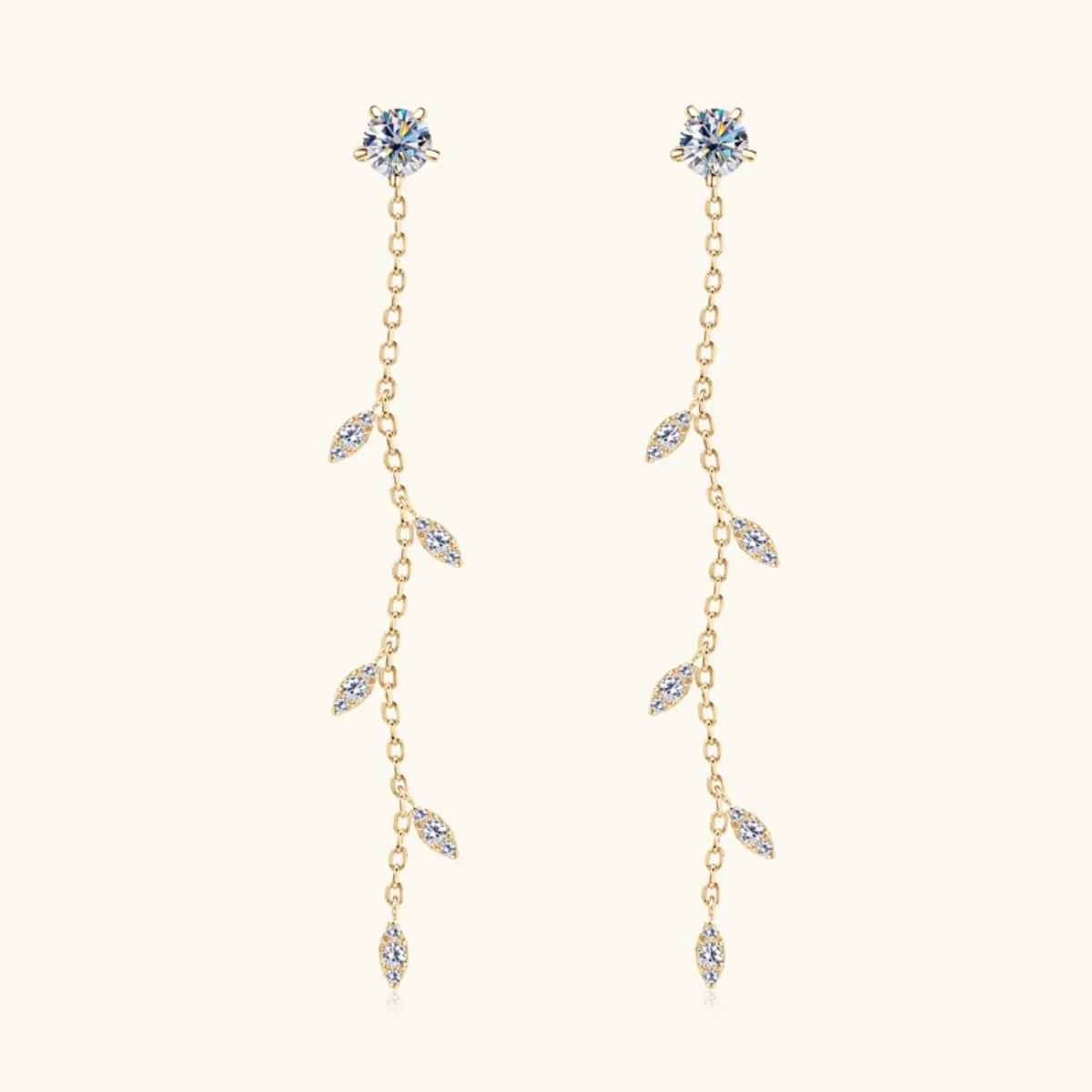 1.38 Carat Moissanite 925 Sterling Silver Leaf Earrings sold by Charming Charlie product image thumbnail 2