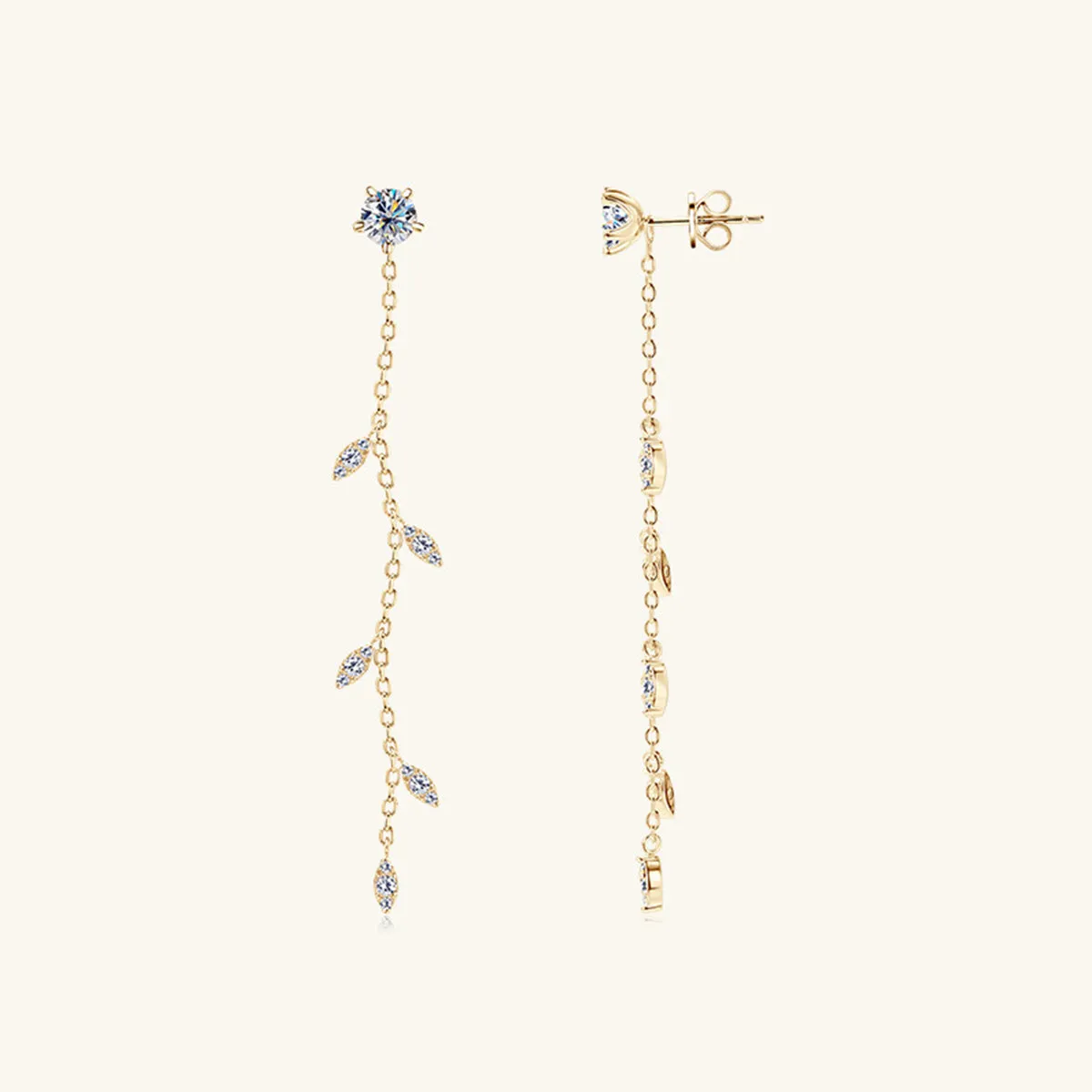 1.38 Carat Moissanite 925 Sterling Silver Leaf Earrings sold by Charming Charlie product image thumbnail 3