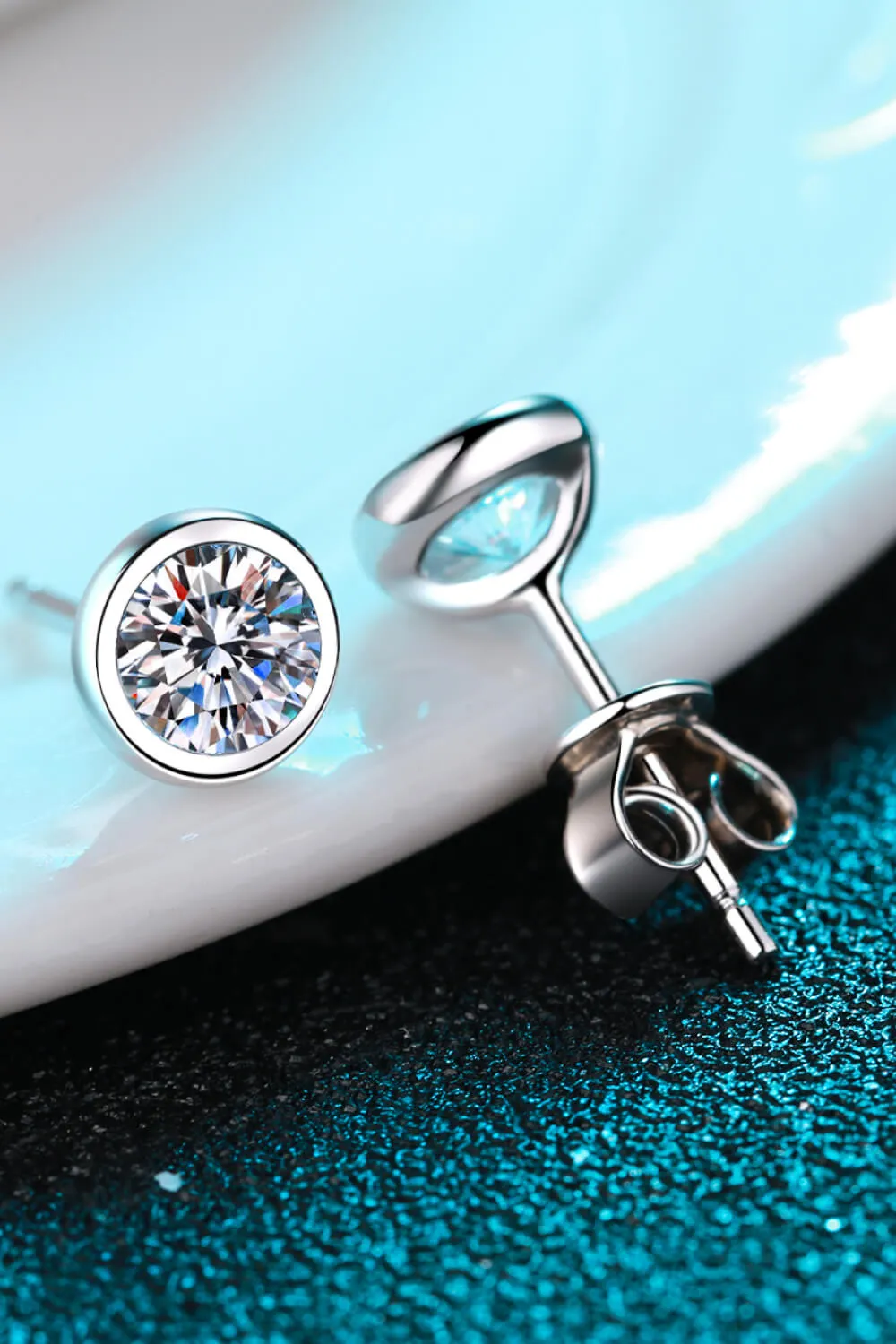 Moissanite Round-Shaped Stud Earrings sold by Charming Charlie product image thumbnail 4