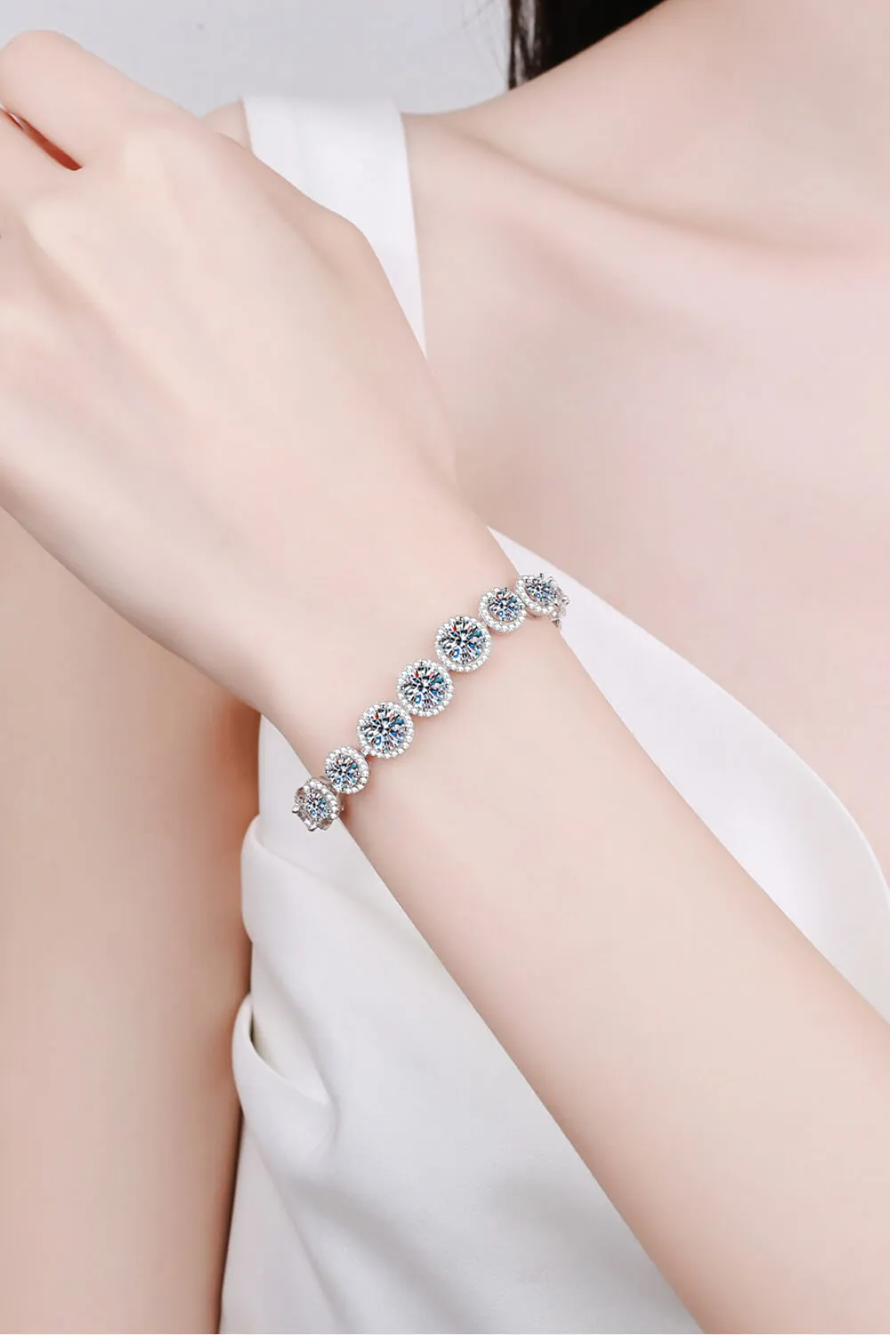 925 Sterling Silver 10.4 Carat Moissanite Bracelet sold by Charming Charlie product image thumbnail 2