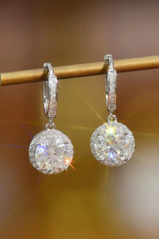 2 Carat Moissanite Round Drop Earrings sold by Charming Charlie