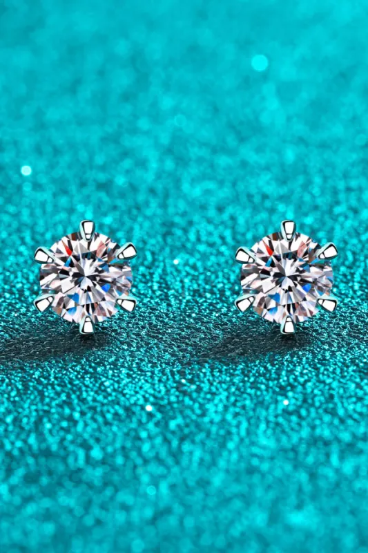 Inlaid Moissanite Stud Earrings sold by Charming Charlie