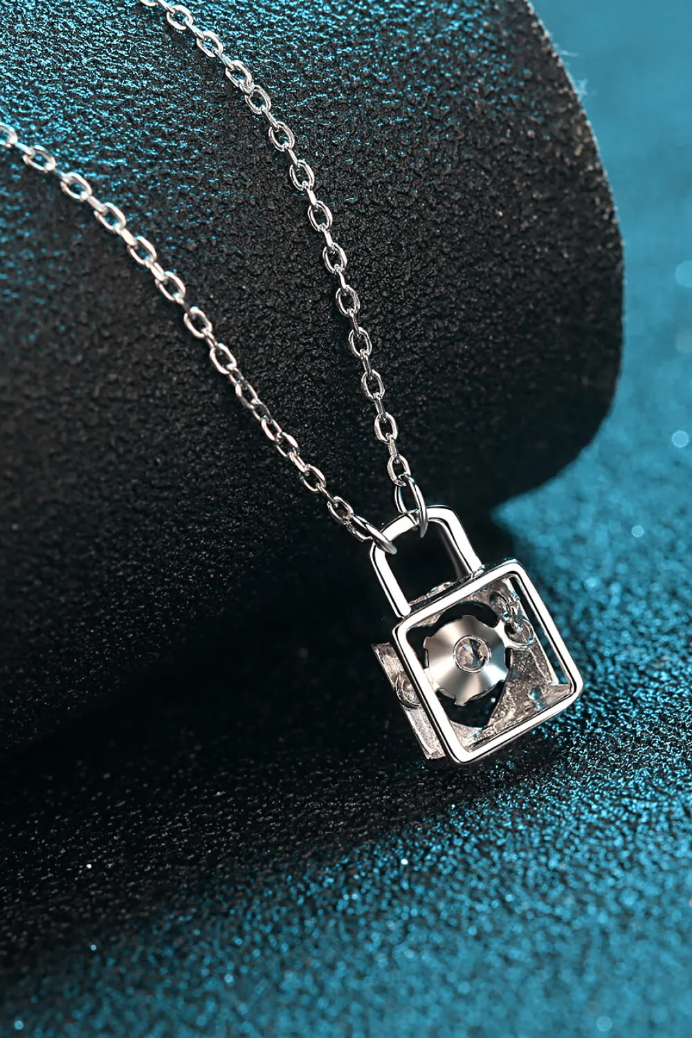 Adored Moissanite Lock Pendant Necklace sold by Charming Charlie product image thumbnail 3
