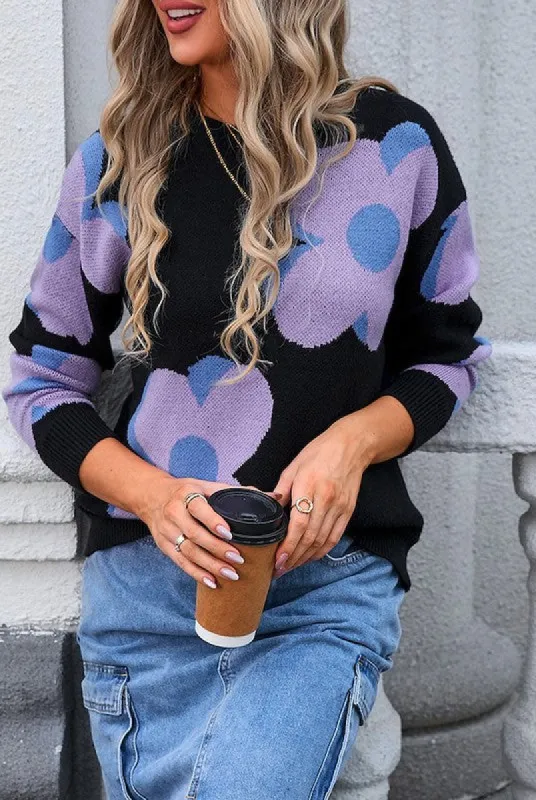 Big flower knit sweater sold by Charming Charlie