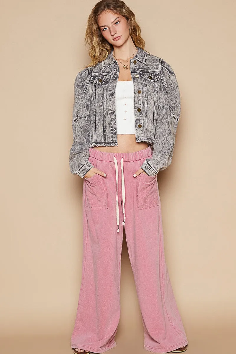 POL Raw Hem Button Up Cropped Denim Jacket sold by Charming Charlie product image thumbnail 5