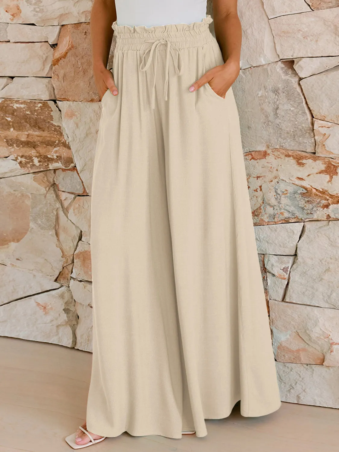 Drawstring Wide Leg Pants with Pockets sold by Charming Charlie product image thumbnail 4