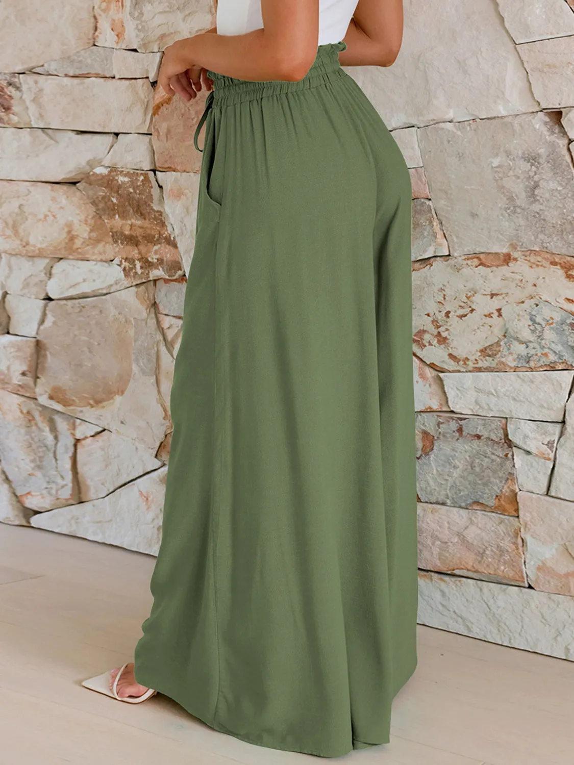 Drawstring Wide Leg Pants with Pockets sold by Charming Charlie product image thumbnail 3