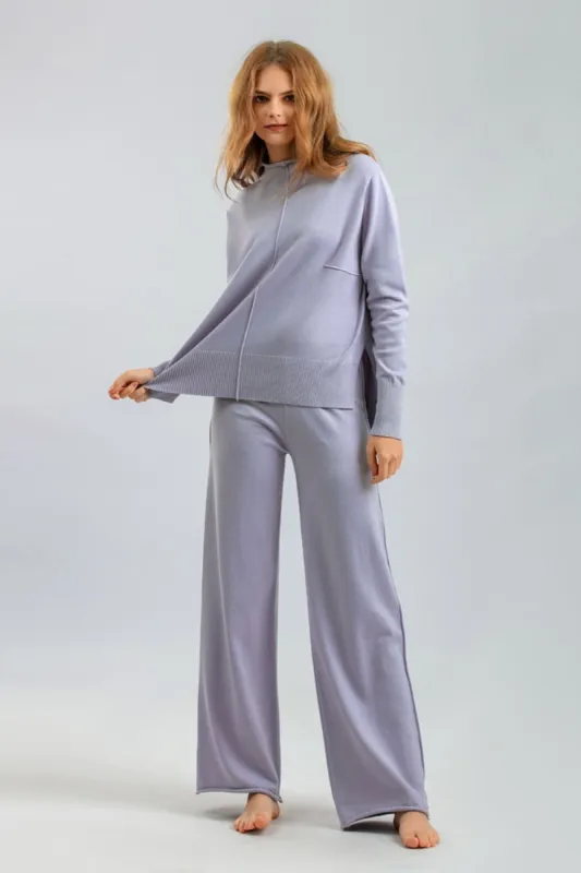 Basic Bae Mock Neck Long Sleeve Top and Pants Sweater Set sold by Charming Charlie