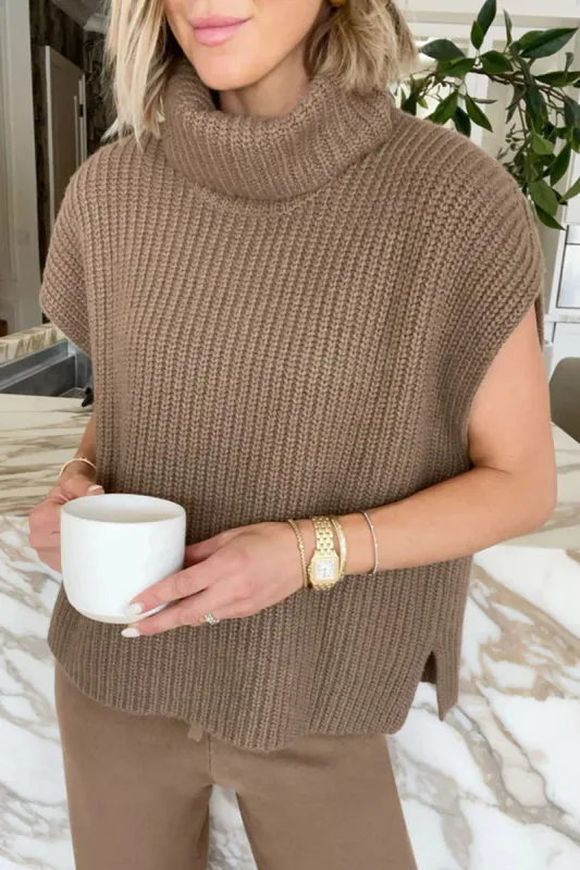 Slit Turtleneck Cap Sleeve Sweater sold by Charming Charlie