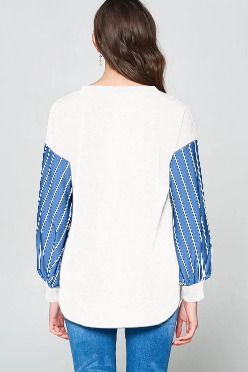Super Lady Full Size French Terry Striped Long Sleeve Top sold by Charming Charlie product image thumbnail 2