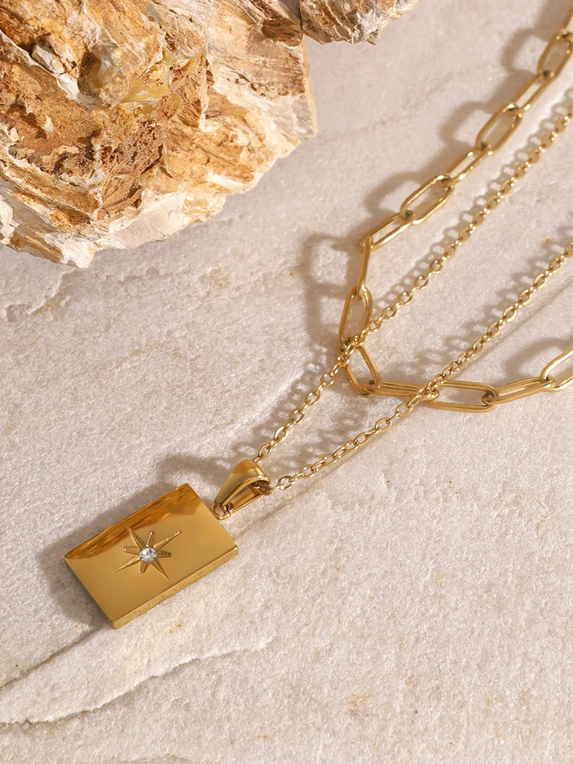 18K Gold-Plated Stainless Steel Double-Layered Necklace sold by Charming Charlie product image thumbnail 3