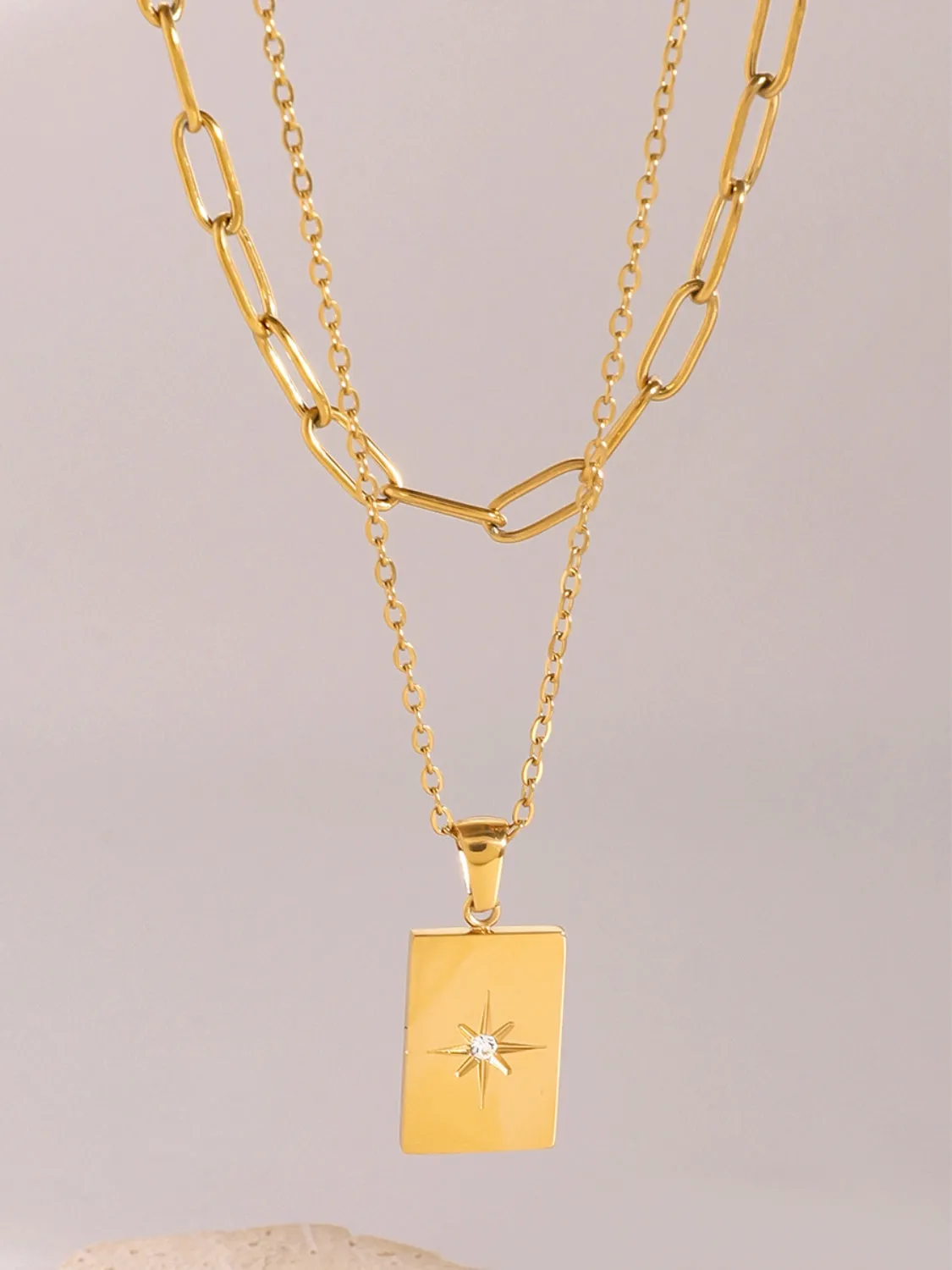 18K Gold-Plated Stainless Steel Double-Layered Necklace sold by Charming Charlie