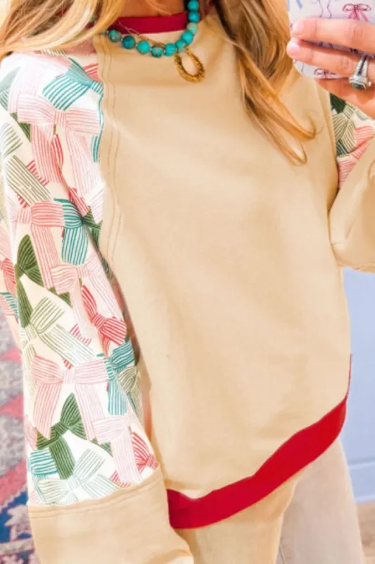 Printed Round Neck Long Sleeve Sweatshirt sold by Charming Charlie