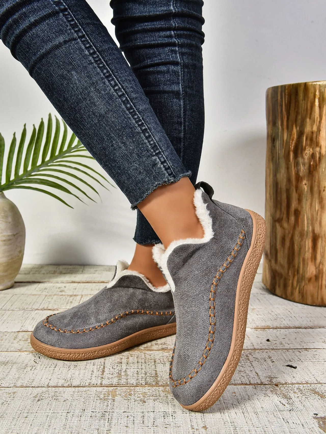 Faux Fur Round Toe Flat Sneakers sold by Charming Charlie product image thumbnail 2