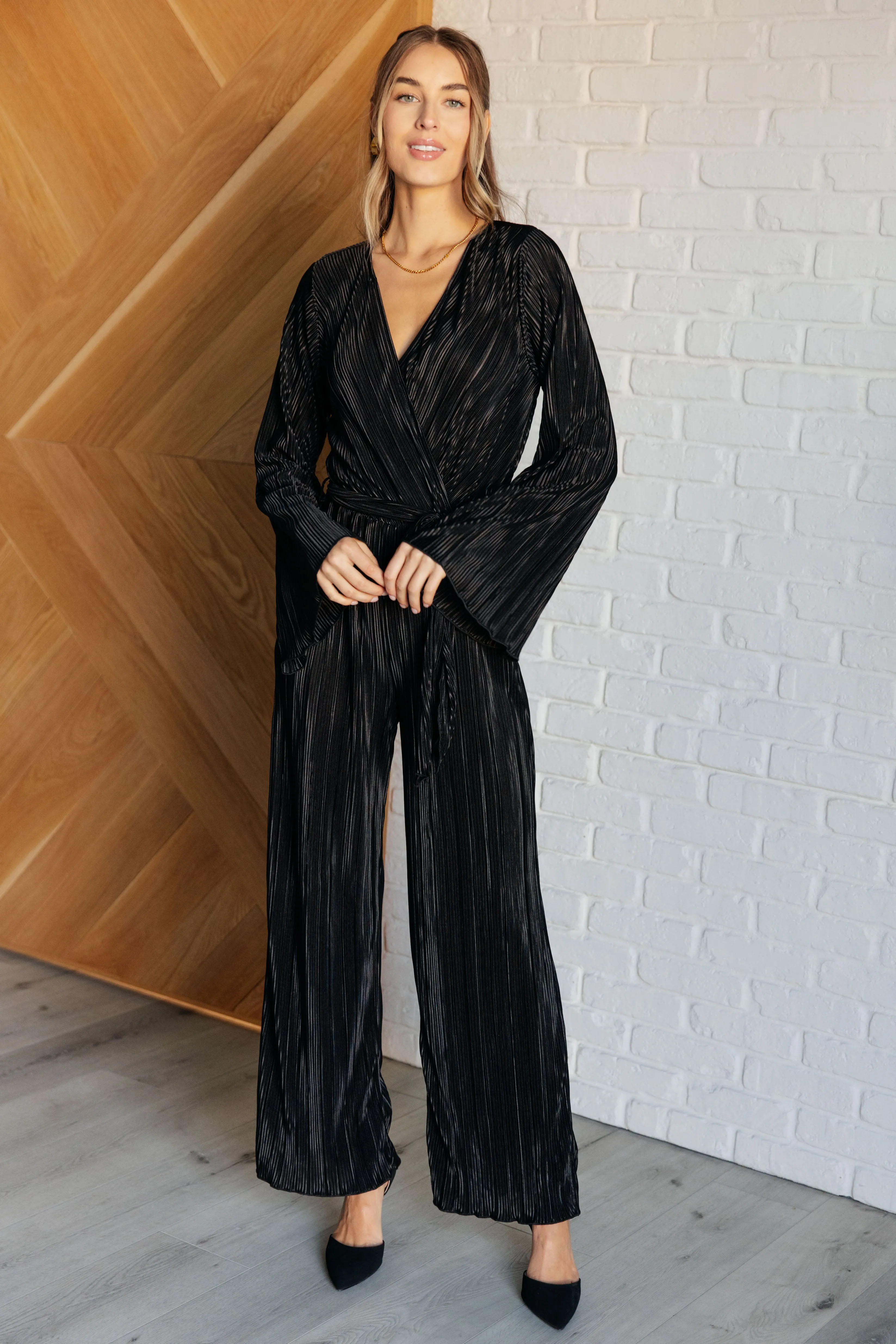 Night Out Plisse Jumpsuit sold by Charming Charlie product image thumbnail 3