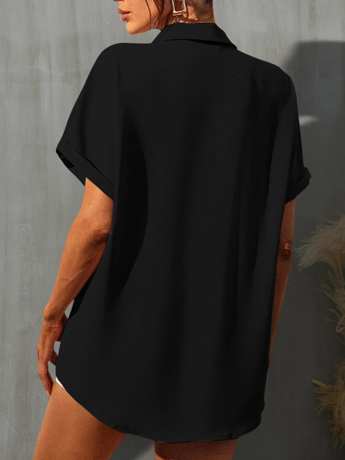 Leopard Button Up Short Sleeve Shirt sold by Charming Charlie product image thumbnail 2