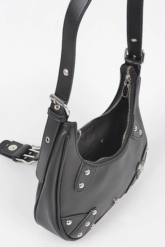 Vegan Leather Buckle Accent Shoulder Bag sold by Charming Charlie product image thumbnail 5