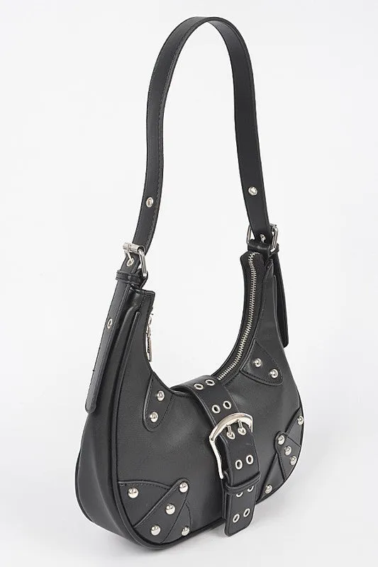 Vegan Leather Buckle Accent Shoulder Bag sold by Charming Charlie product image thumbnail 3
