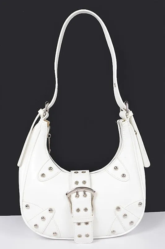 Vegan Leather Buckle Accent Shoulder Bag sold by Charming Charlie product image thumbnail 2