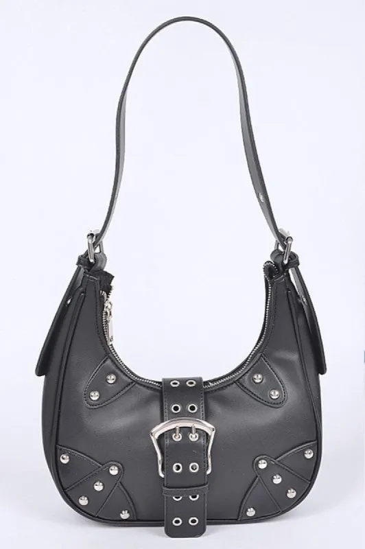 Vegan Leather Buckle Accent Shoulder Bag sold by Charming Charlie