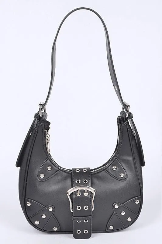Vegan Leather Buckle Accent Shoulder Bag sold by Charming Charlie