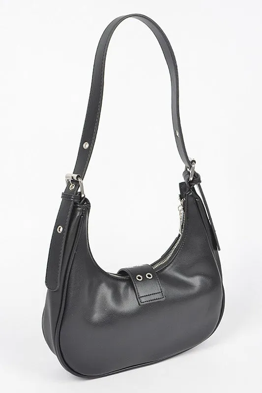 Vegan Leather Buckle Accent Shoulder Bag sold by Charming Charlie product image thumbnail 4