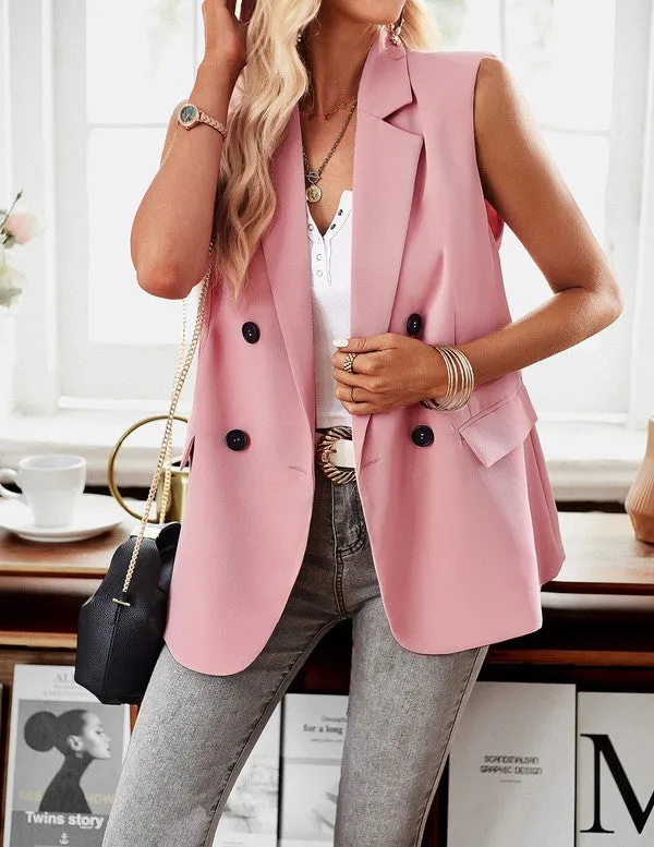 Double breasted blazer vest sold by Charming Charlie product image thumbnail 4
