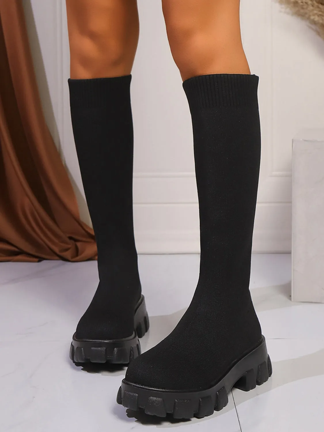 Round Toe Platform Woven Boots sold by Charming Charlie product image thumbnail 3