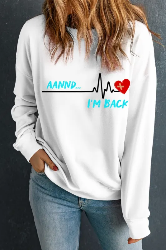Graphic Round Neck Long Sleeve Sweatshirt sold by Charming Charlie