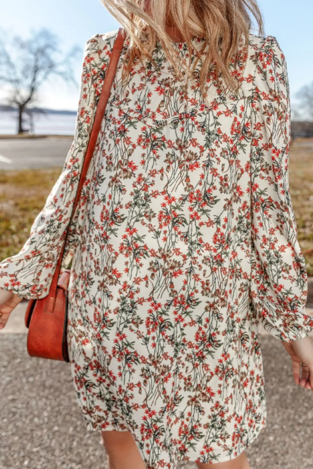 Floral Round Neck Long Sleeve Dress sold by Charming Charlie