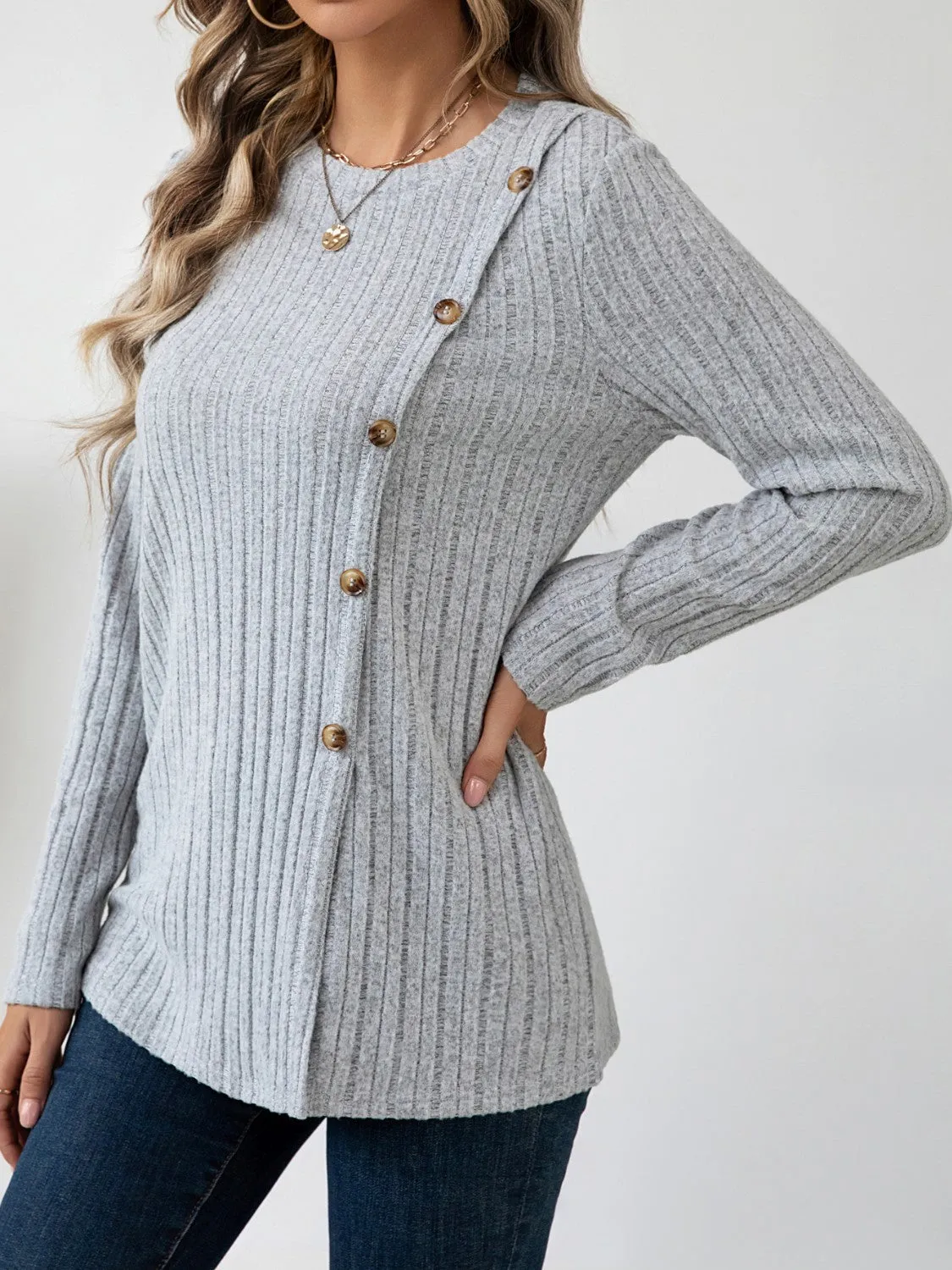 Round Neck Long Sleeve T-Shirt sold by Charming Charlie product image thumbnail 3
