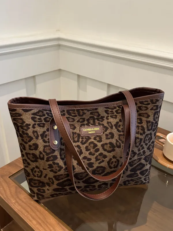 Leopard Polyester Tote Bag sold by Charming Charlie