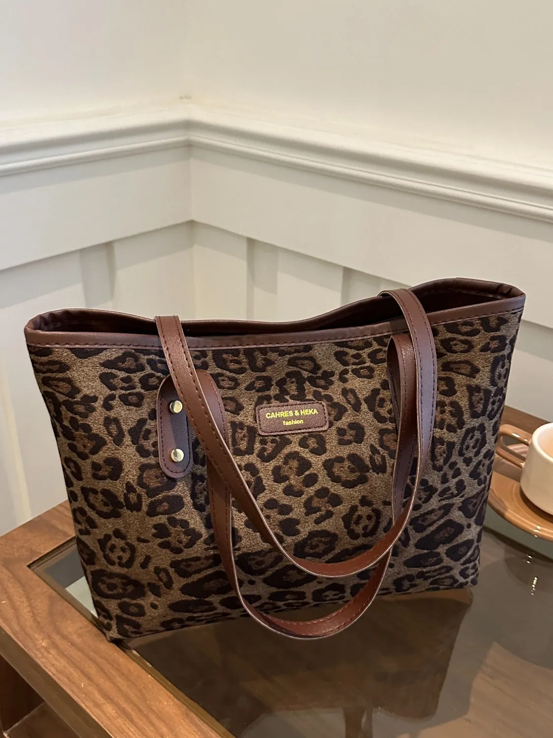 Leopard Polyester Tote Bag sold by Charming Charlie