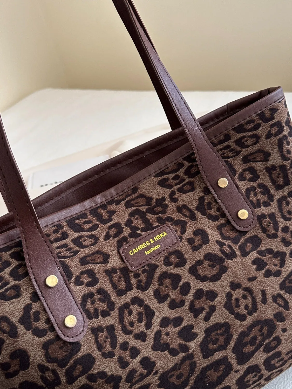 Leopard Polyester Tote Bag sold by Charming Charlie product image thumbnail 5