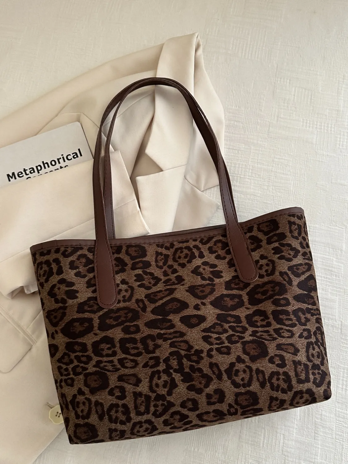 Leopard Polyester Tote Bag sold by Charming Charlie product image thumbnail 3