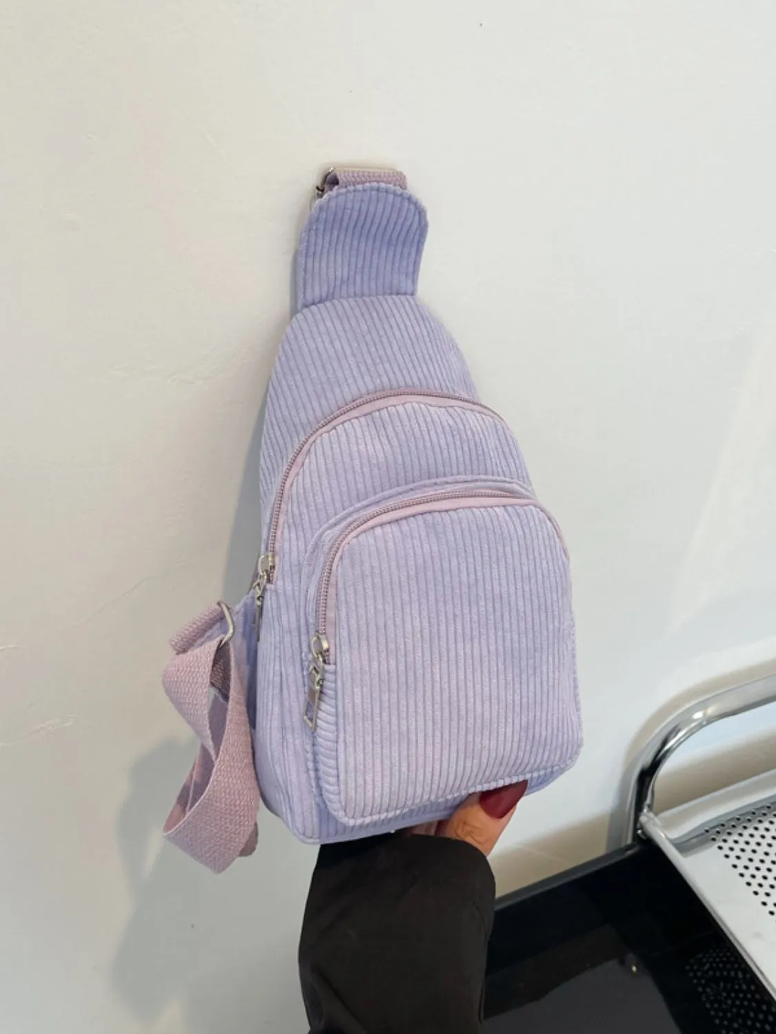 Corduroy Solid Color Crossbody Bag sold by Charming Charlie product image thumbnail 2