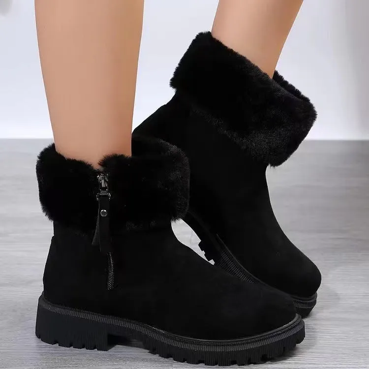 Suede Faux Fur Boots with Side Zipper sold by Charming Charlie product image thumbnail 2