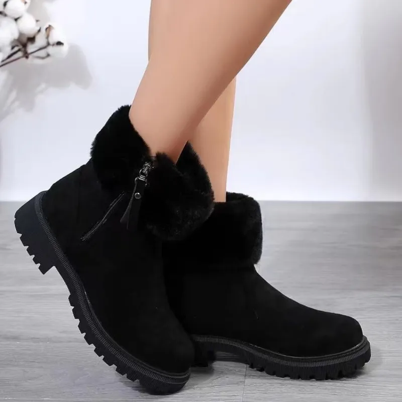Suede Faux Fur Boots with Side Zipper sold by Charming Charlie
