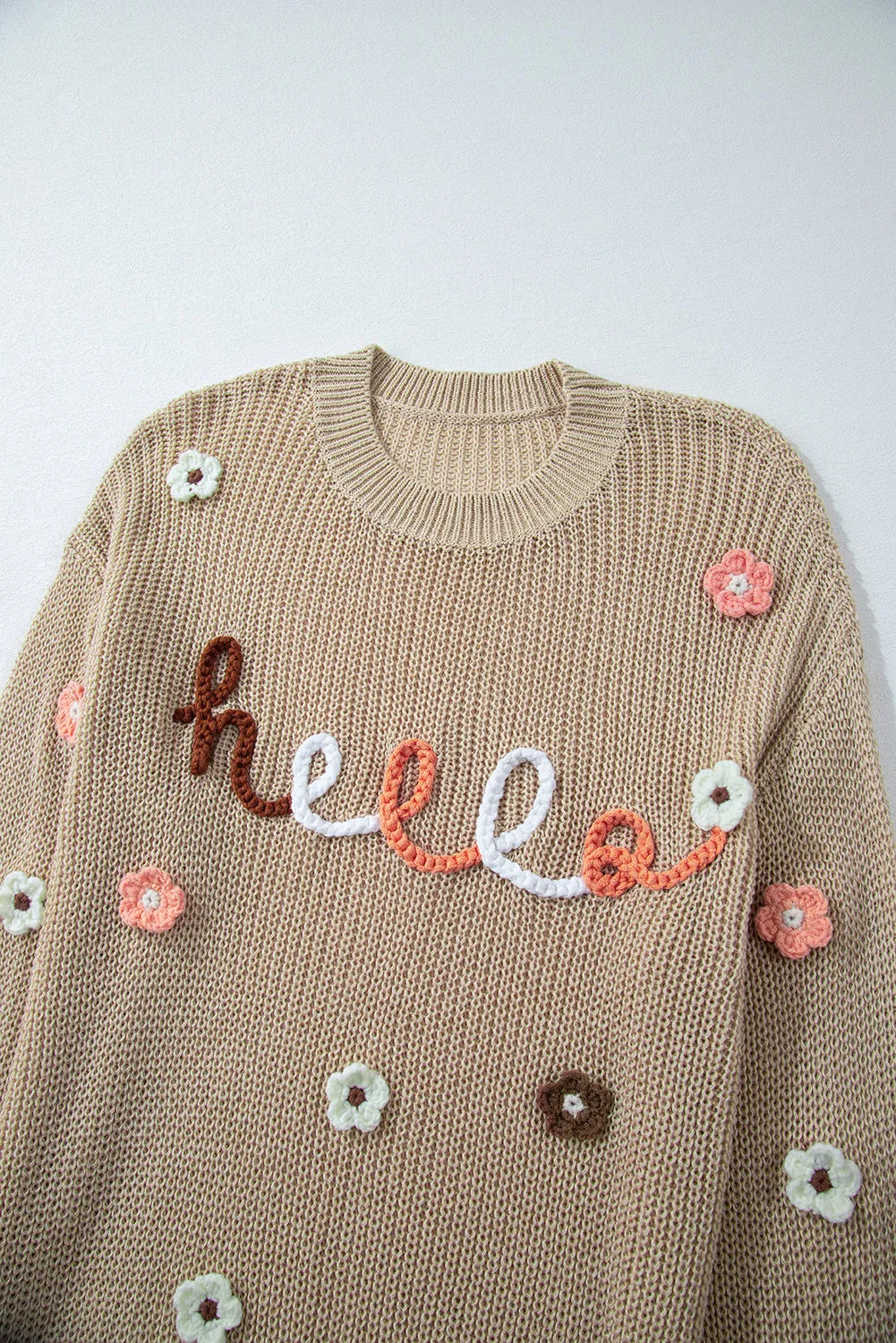 HELLO Flower Round Neck Long Sleeve Sweater sold by Charming Charlie product image thumbnail 5