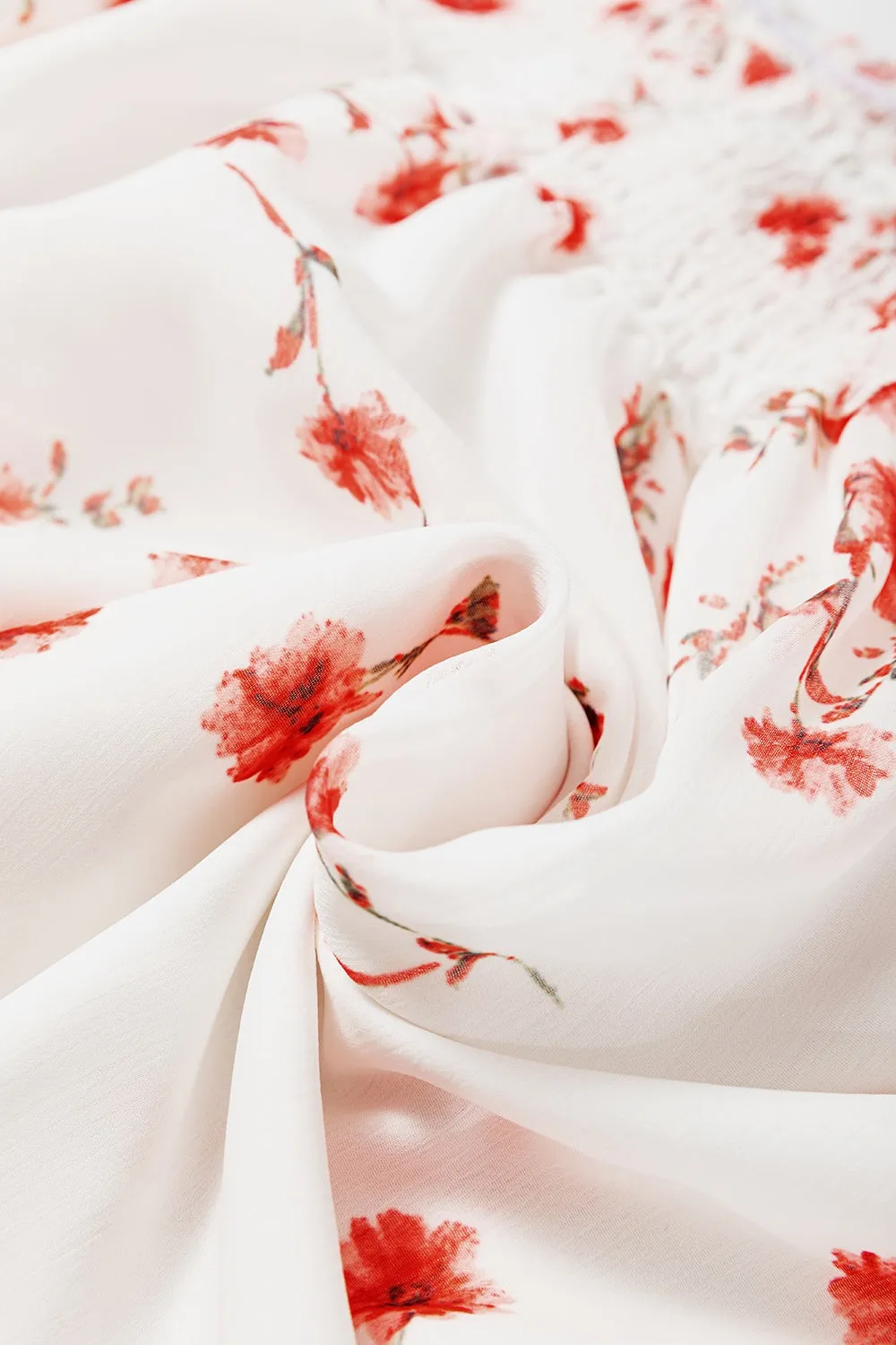 Smocked Floral Off-Shoulder Flounce Sleeve Blouse sold by Charming Charlie product image thumbnail 4